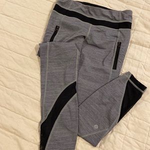 Lululemon Leggings. Size 6. Black & grey. 24” inseam